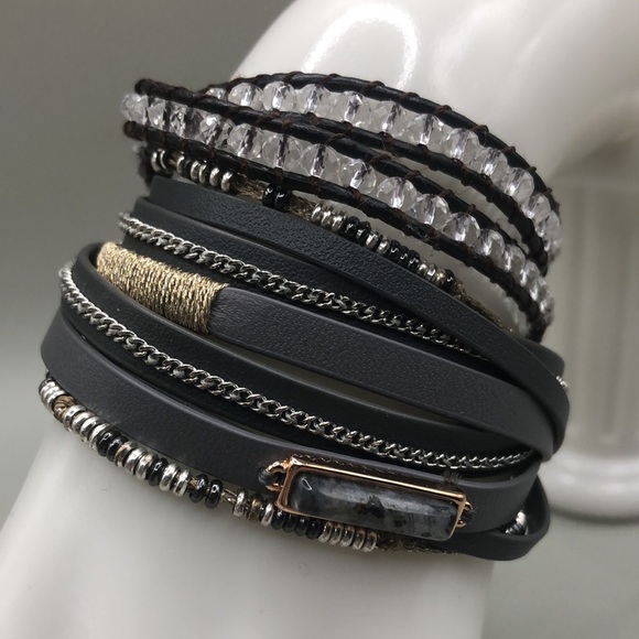Stella and dot long wrap bracelet + Bella Ryann long wrap crystal bracelet - Picture 2 of 5